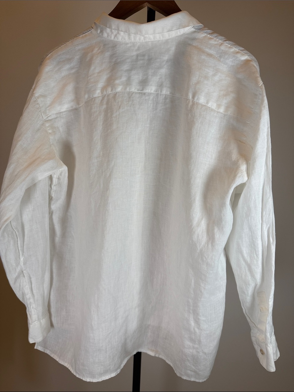 J. Jill White Love Linen Button-Up Long Sleeve Shirt | Size M - Picture 7 of 9